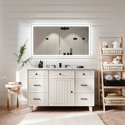Apex-Noir 55"x30" Framed LED Lighted Bathroom Mirror