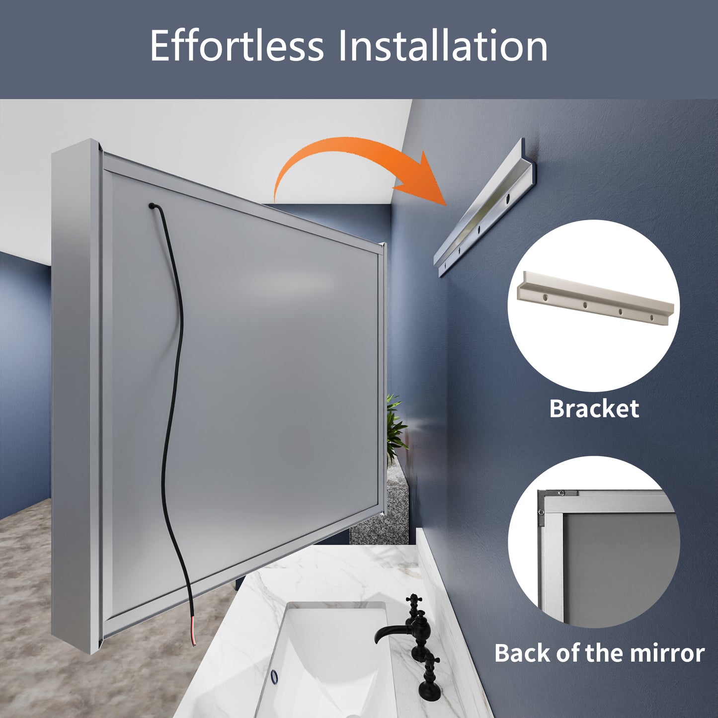 Boost-M1 54" W x 30" H Light Medicine Cabinet Recessed or Surface Mount Aluminum Adjustable Shelves Vanity Mirror Cabinet