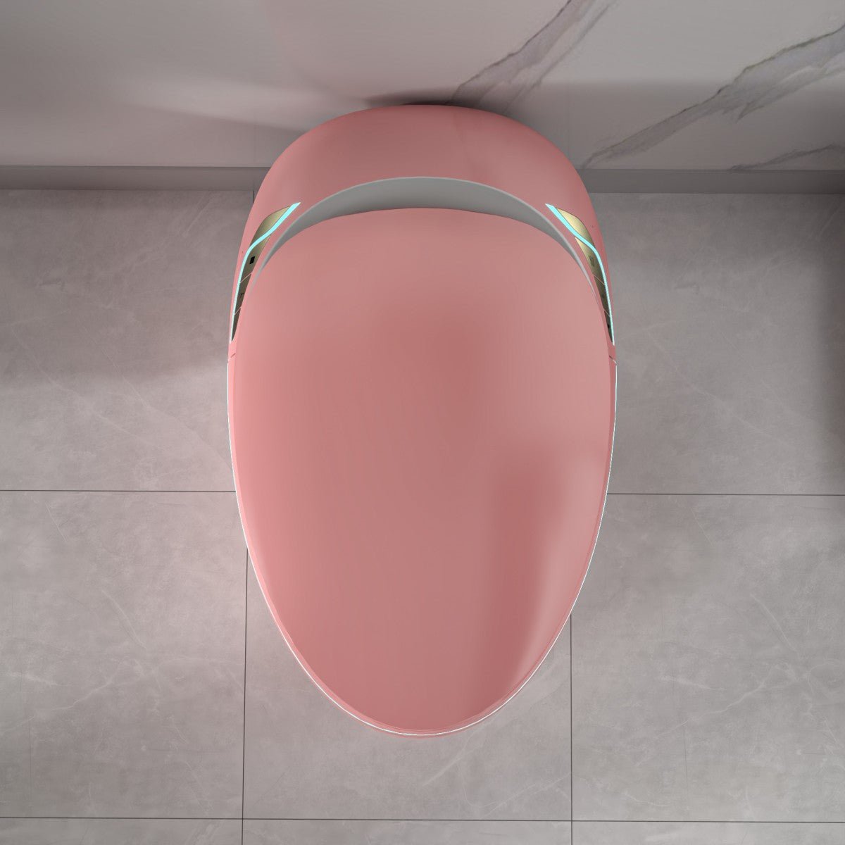 EP Exbrite Pink Bidet Smart Toilet – Intelligent One Piece Bathroom Upgrade with Auto Open/Close Seat, Foot Sensor, LED Display, Night Light, Warm Water & Dryer