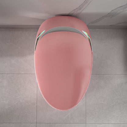 EP Exbrite Pink Bidet Smart Toilet – Intelligent One Piece Bathroom Upgrade with Auto Open/Close Seat, Foot Sensor, LED Display, Night Light, Warm Water & Dryer