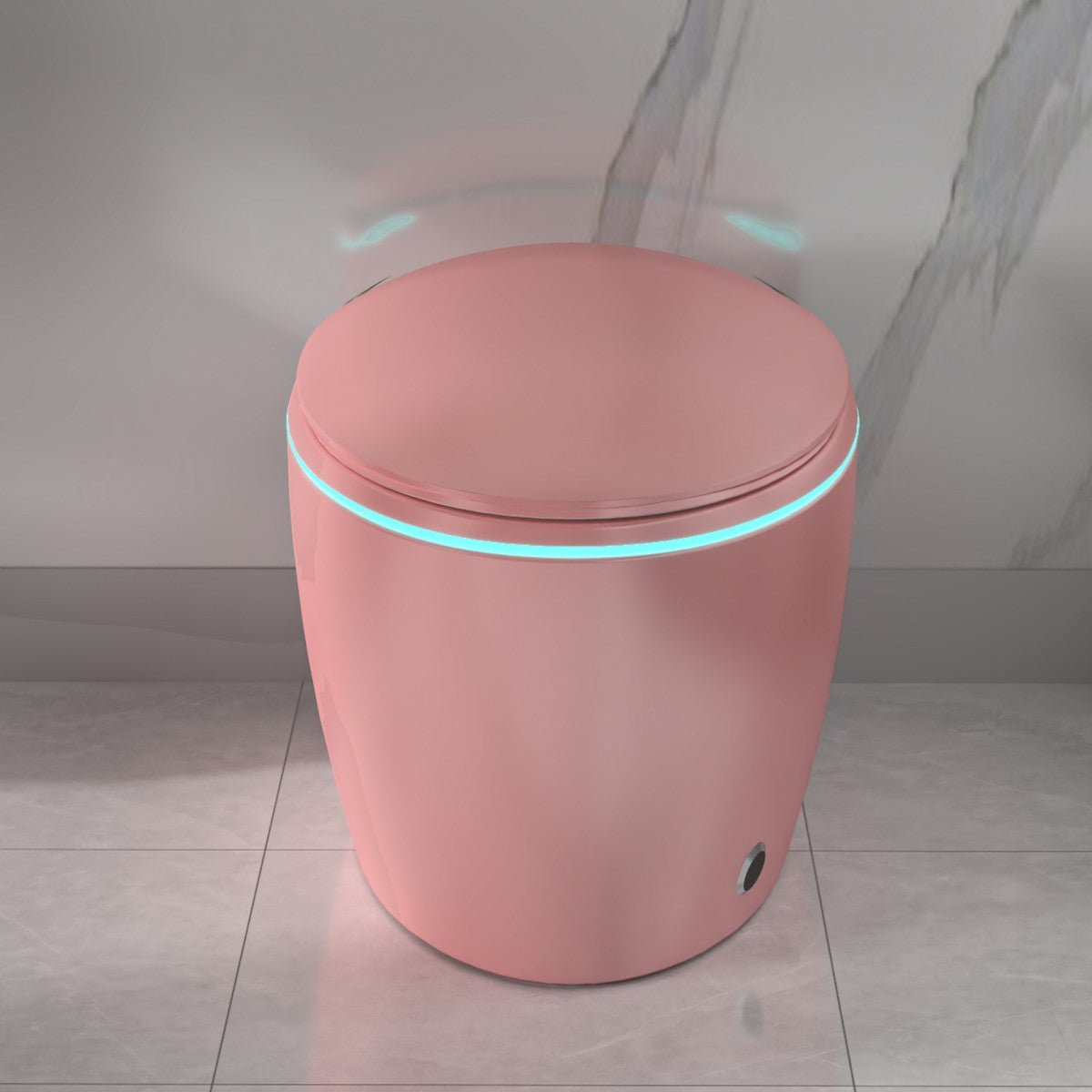 EP Exbrite Pink Bidet Smart Toilet – Intelligent One Piece Bathroom Upgrade with Auto Open/Close Seat, Foot Sensor, LED Display, Night Light, Warm Water & Dryer