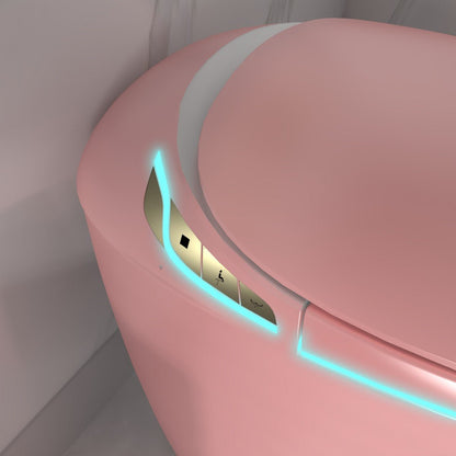 EP Exbrite Pink Bidet Smart Toilet – Intelligent One Piece Bathroom Upgrade with Auto Open/Close Seat, Foot Sensor, LED Display, Night Light, Warm Water & Dryer