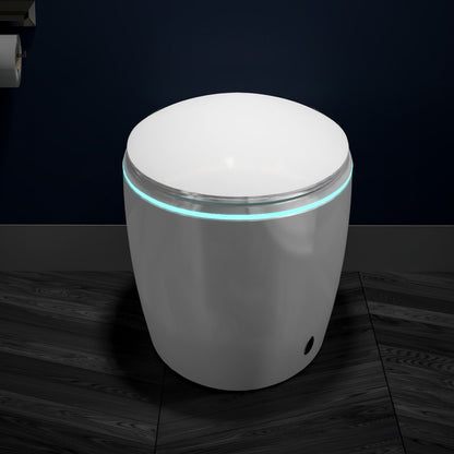 EP Exbrite Unique Smart Toilet with Bidet Built In, Intelligent One Piece Toilet For Modern Bathroom, Auto Open/Close Seat, Foot Sensor, LED Display,Night Light, Warm Water & Dryer,White