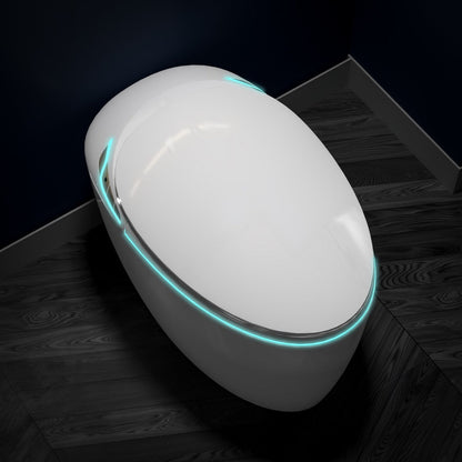 EP Exbrite Unique Smart Toilet with Bidet Built In, Intelligent One Piece Toilet For Modern Bathroom, Auto Open/Close Seat, Foot Sensor, LED Display,Night Light, Warm Water & Dryer,White