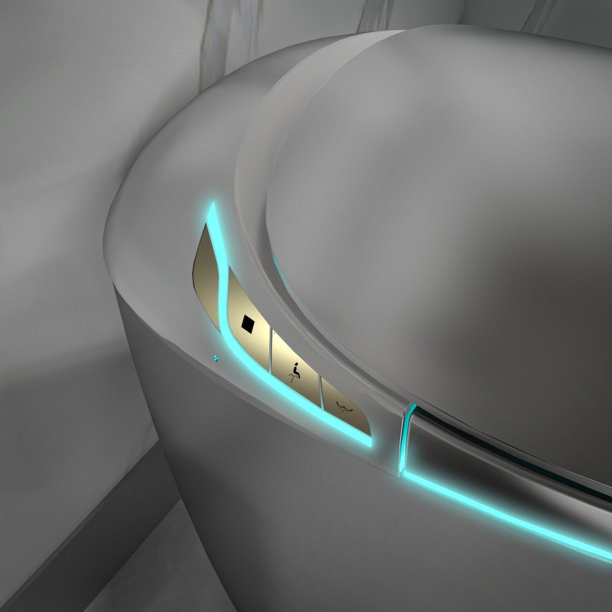 EP Exbrite Unique Smart Toilet with Bidet Built In, Intelligent One Piece Toilet For Modern Bathroom, Auto Open/Close Seat, Foot Sensor, LED Display,Night Light, Warm Water & Dryer,Grey