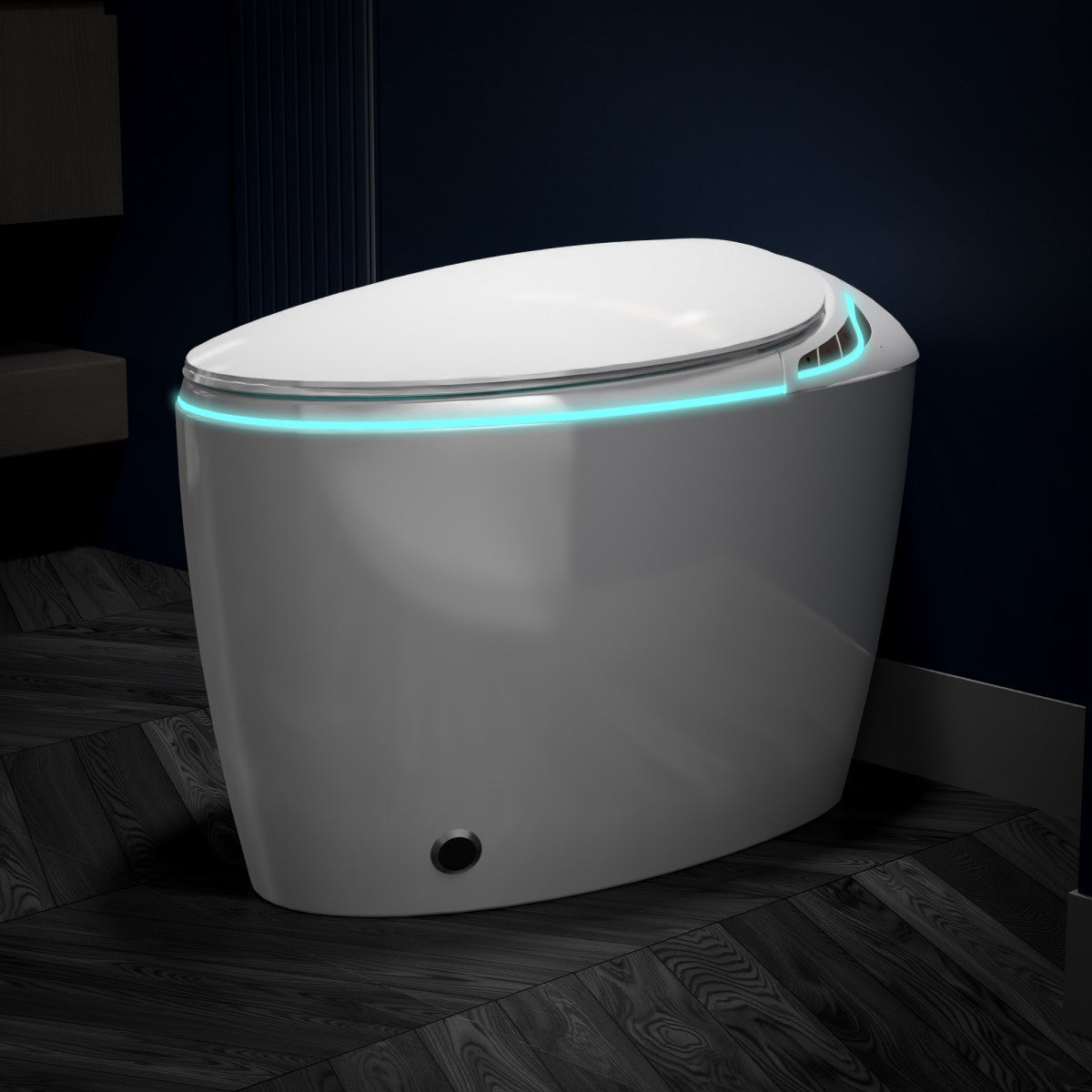 EP Exbrite Unique Smart Toilet with Bidet Built In, Intelligent One Piece Toilet For Modern Bathroom, Auto Open/Close Seat, Foot Sensor, LED Display,Night Light, Warm Water & Dryer,White