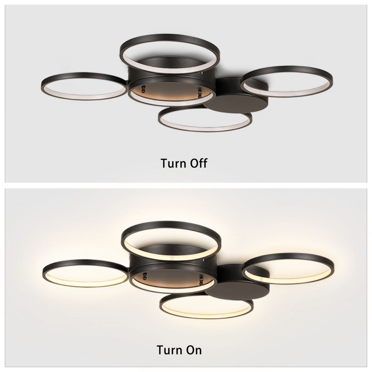 ES - DIY Modern Ceiling Light,27.5” Dimmable LED Chandelier Flush Mount,Lamp Fixture for Living Room Dining Room Bedroom