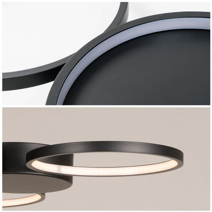 ES - DIY Modern Ceiling Light,27.5” Dimmable LED Chandelier Flush Mount,Lamp Fixture for Living Room Dining Room Bedroom