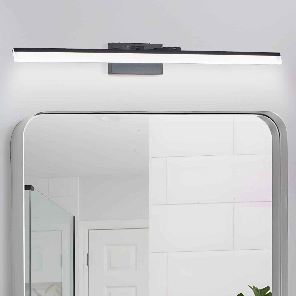 Exbrite 39 Inch Modern LED Bathroom Vanity Light – Sleek Black Metal Wall Light for Mirror, Dressing Room or Sink Area