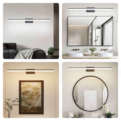 Exbrite 39 Inch Modern LED Bathroom Vanity Light – Sleek Black Metal Wall Light for Mirror, Dressing Room or Sink Area