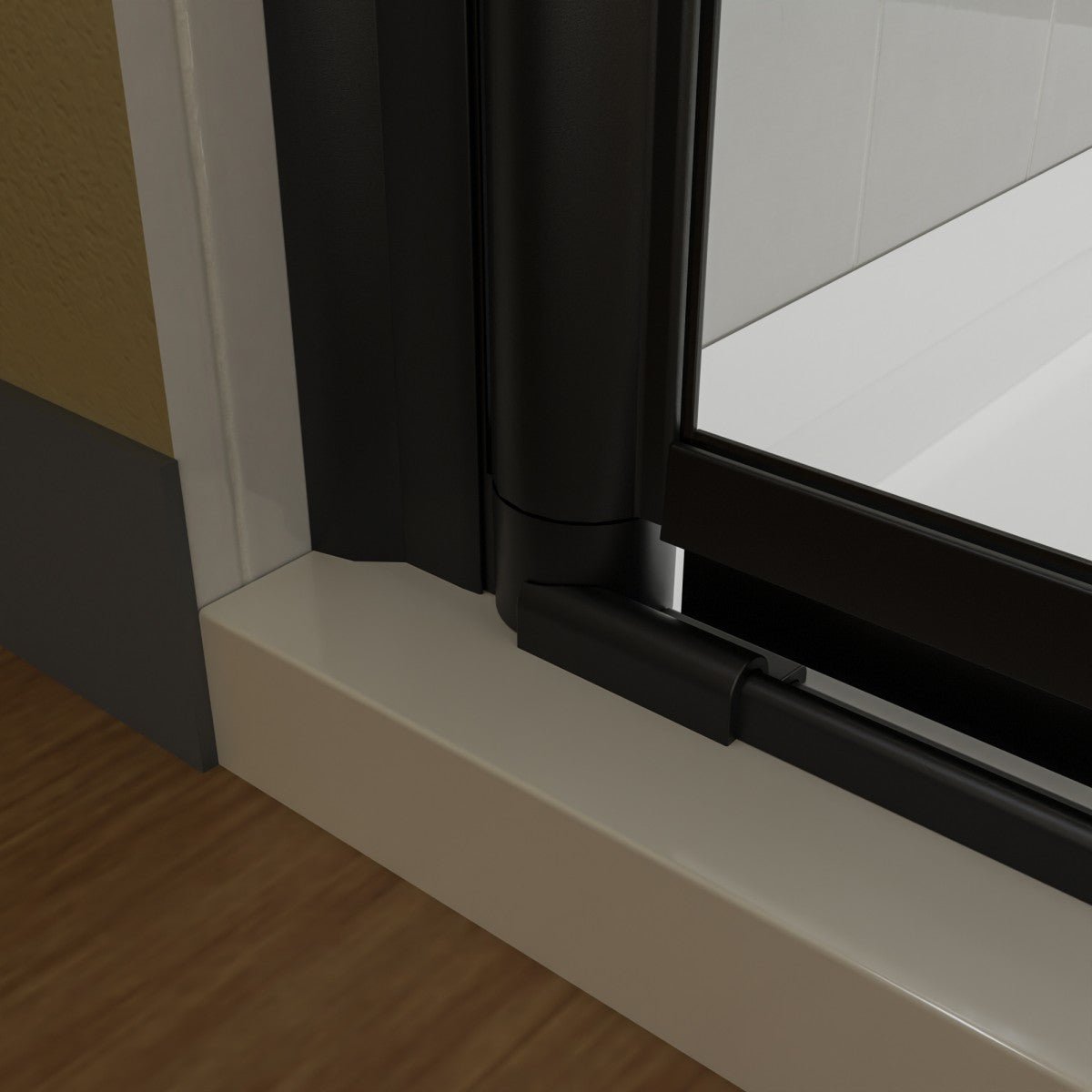 Exbrite Adapt Bifold Shower Door 36 - 38 in.W x 72 in.H Pivot Swing Shower Doors,Matte Black,Clear Tempered Glass