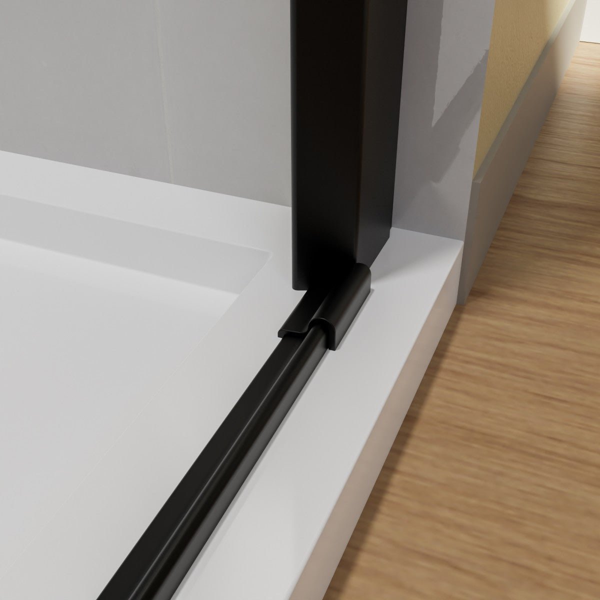 Exbrite Adapt Bifold Shower Door 36 - 38 in.W x 72 in.H Pivot Swing Shower Doors,Matte Black,Clear Tempered Glass