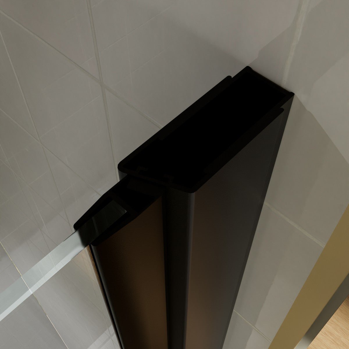 Exbrite Adapt Bifold Shower Door 36 - 38 in.W x 72 in.H Pivot Swing Shower Doors,Matte Black,Clear Tempered Glass