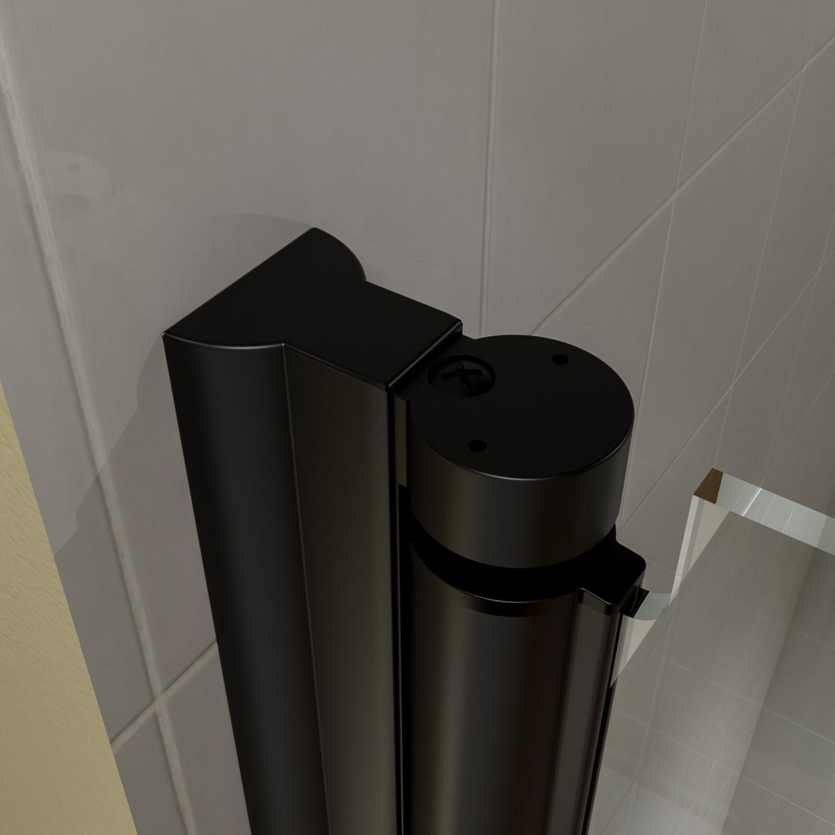 Exbrite Adapt Bifold Shower Door 36 - 38 in.W x 72 in.H Pivot Swing Shower Doors,Matte Black,Clear Tempered Glass
