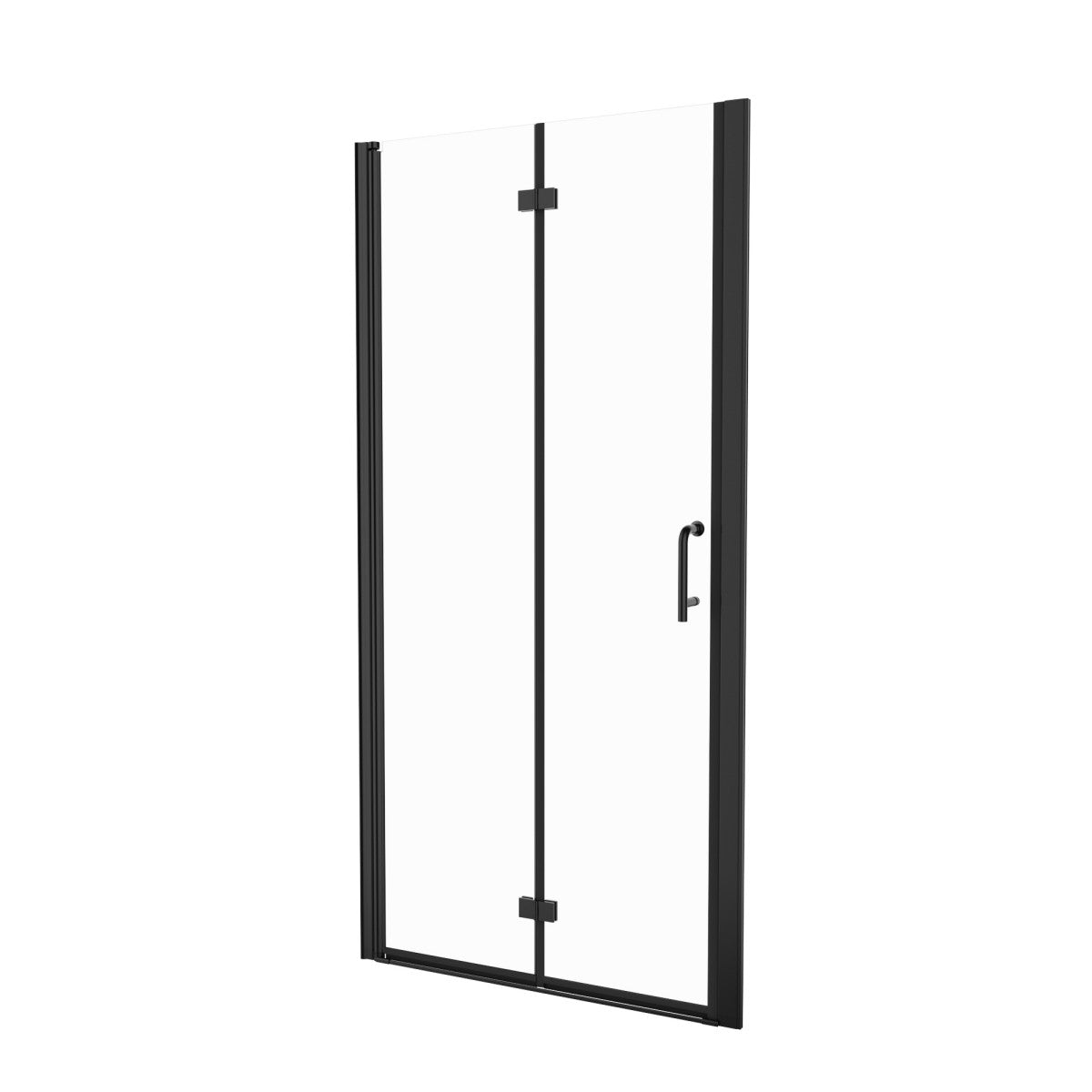 Exbrite Adapt Bifold Shower Door 36 - 38 in.W x 72 in.H Pivot Swing Shower Doors,Matte Black,Clear Tempered Glass