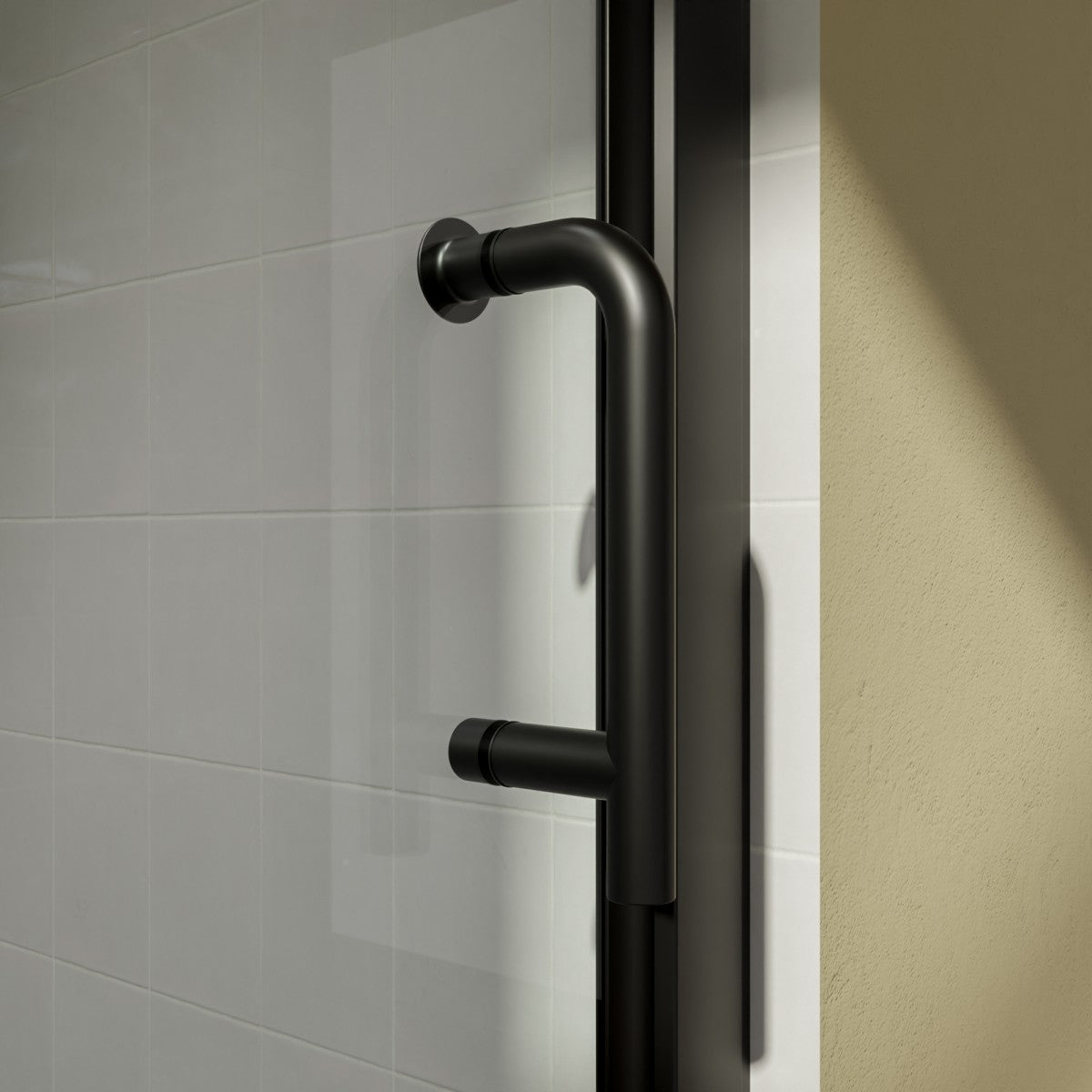 Exbrite Adapt Bifold Shower Door 36 - 38 in.W x 72 in.H Pivot Swing Shower Doors,Matte Black,Clear Tempered Glass