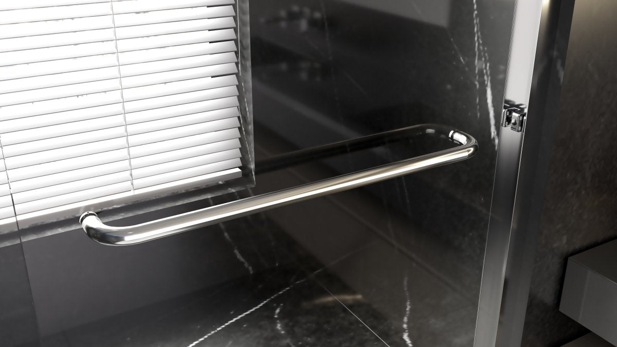ExBrite-Catalyst 56-60in.W x 70in.H Semi-Frameless Sliding Door,6mm Tempered Glass Door,Chrome,Double Sliding Glass Shower Enclosure