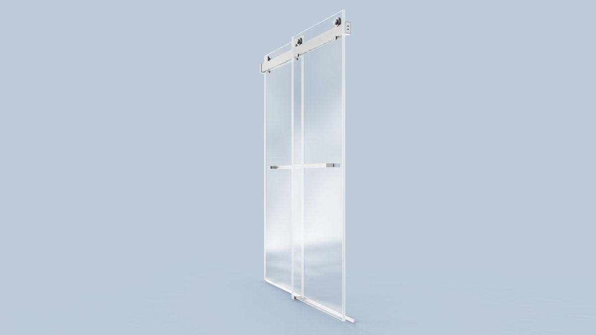 ExBrite-Catalyst 68-72in.W x 76in.H Semi-Frameless Sliding Door,6mm Tempered Glass Door,Brushed Nickel,Double Sliding Glass Shower Enclosure