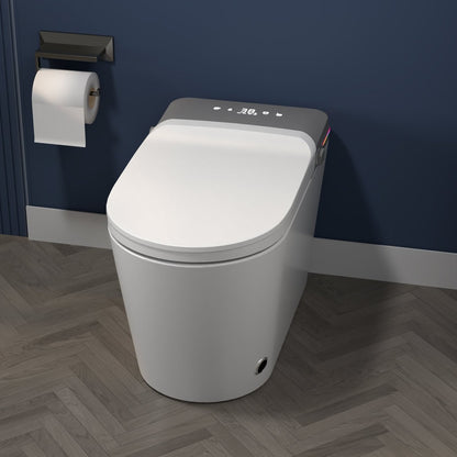 ExBrite Smart Bidet Toilet with Remote Control.Raised Tankless Toilet with LED Display. Auto Open/AutoHeated. Seat Toilet Bidet with Aromatherapy System.Warm Water And Dry.Off Seat Flush.Foot Sensor. - ExBriteUSA