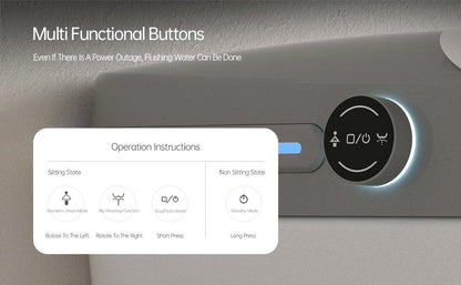 ExBrite Smart Bidet Toilet with Remote Control.Raised Tankless Toilet with LED Display. Auto Open/AutoHeated. Seat Toilet Bidet with Aromatherapy System.Warm Water And Dry.Off Seat Flush.Foot Sensor.