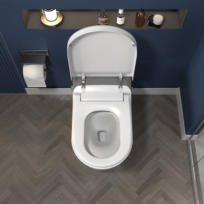 ExBrite Smart Bidet Toilet with Remote Control.Raised Tankless Toilet with LED Display. Auto Open/AutoHeated. Seat Toilet Bidet with Aromatherapy System.Warm Water And Dry.Off Seat Flush.Foot Sensor. - ExBriteUSA