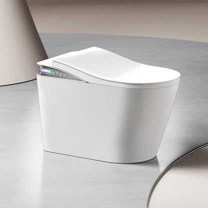 Exbrite Smart Toilet With Foot Sensing Open Cover & Seat, Buttons Control, Night Light, Leakage Protection, Side Knob With Multiple Controls, Remote Control, Auto Flushing, White Screen