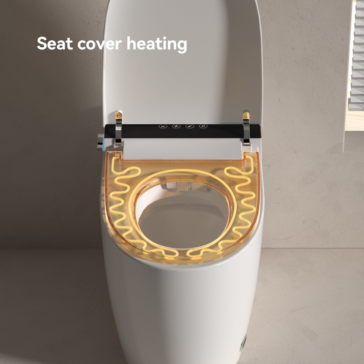 ExBrite Smart Toilets with Heated Bidet Seat,Bidet toilet with Dryer and Warm Water,Portable toilet with bidet built,Intelligent Toilet Auto Open Close Seat