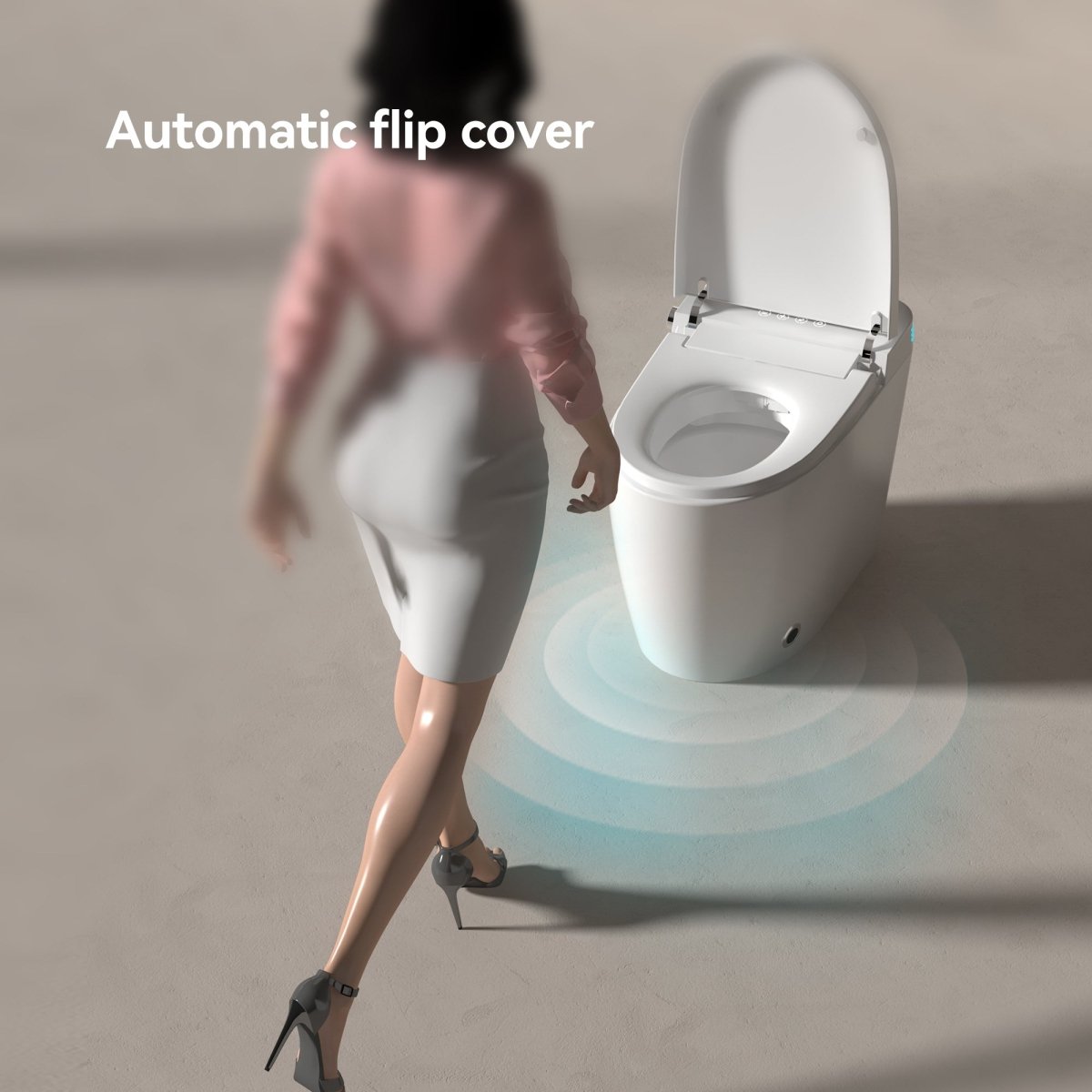 ExBrite Smart Toilets with Heated Bidet Seat,Bidet toilet with Dryer and Warm Water,Portable toilet with bidet built,Intelligent Toilet Auto Open Close Seat