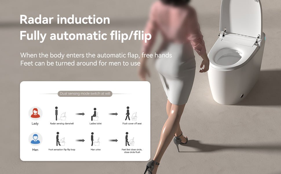 ExBrite Smart Toilets with Heated Bidet Seat,Bidet toilet with Dryer and Warm Water,Portable toilet with bidet built,Intelligent Toilet Auto Open Close Seat