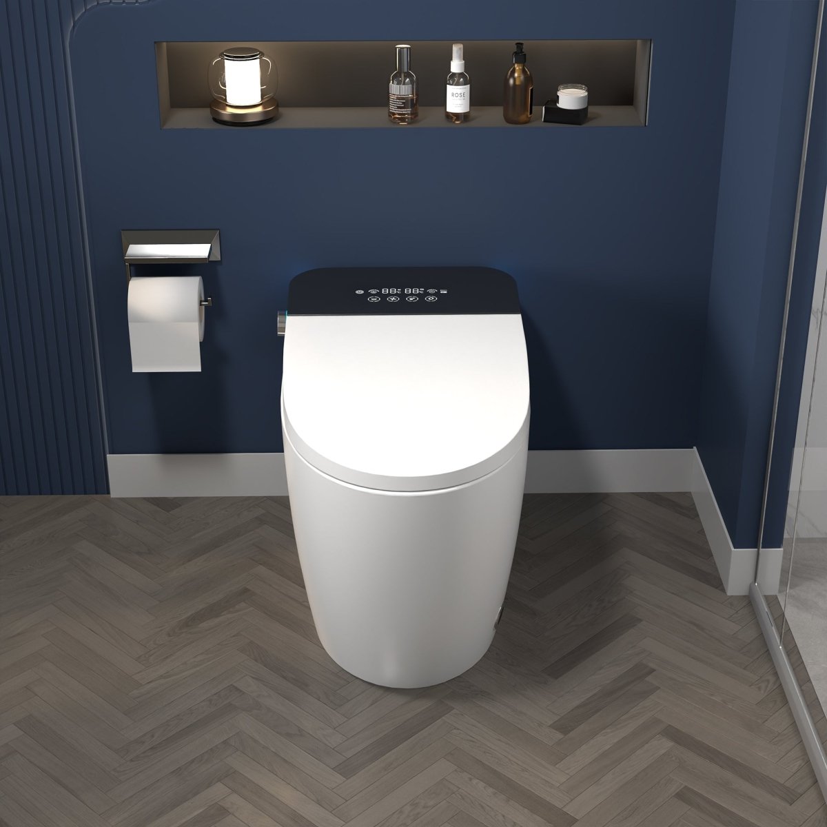 ExBrite Smart Toilets with Heated Bidet Seat,Bidet toilet with Dryer and Warm Water,Portable toilet with bidet built,Intelligent Toilet Auto Open Close Seat - ExBriteUSA