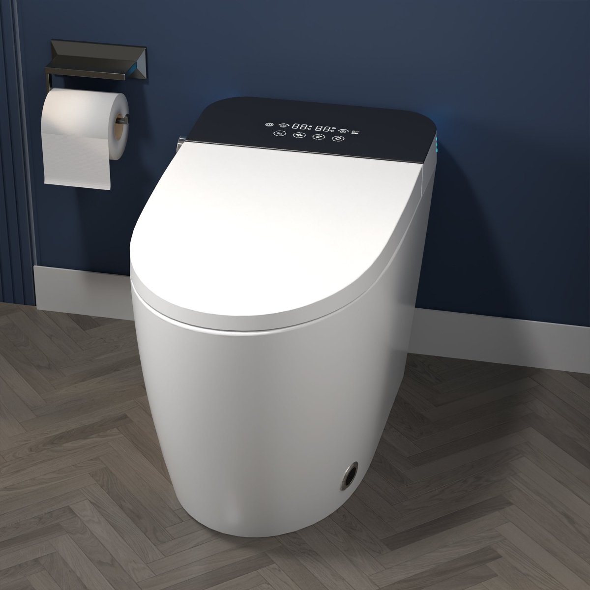 ExBrite Smart Toilets with Heated Bidet Seat,Bidet toilet with Dryer and Warm Water,Portable toilet with bidet built,Intelligent Toilet Auto Open Close Seat - ExBriteUSA