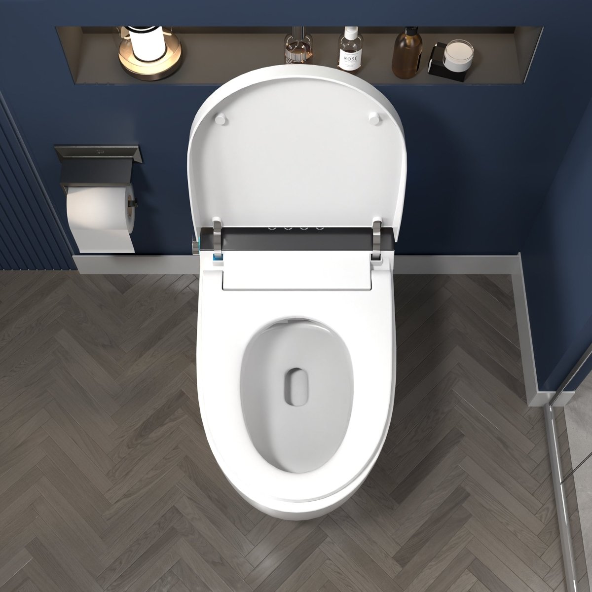 ExBrite Smart Toilets with Heated Bidet Seat,Bidet toilet with Dryer and Warm Water,Portable toilet with bidet built,Intelligent Toilet Auto Open Close Seat - ExBriteUSA