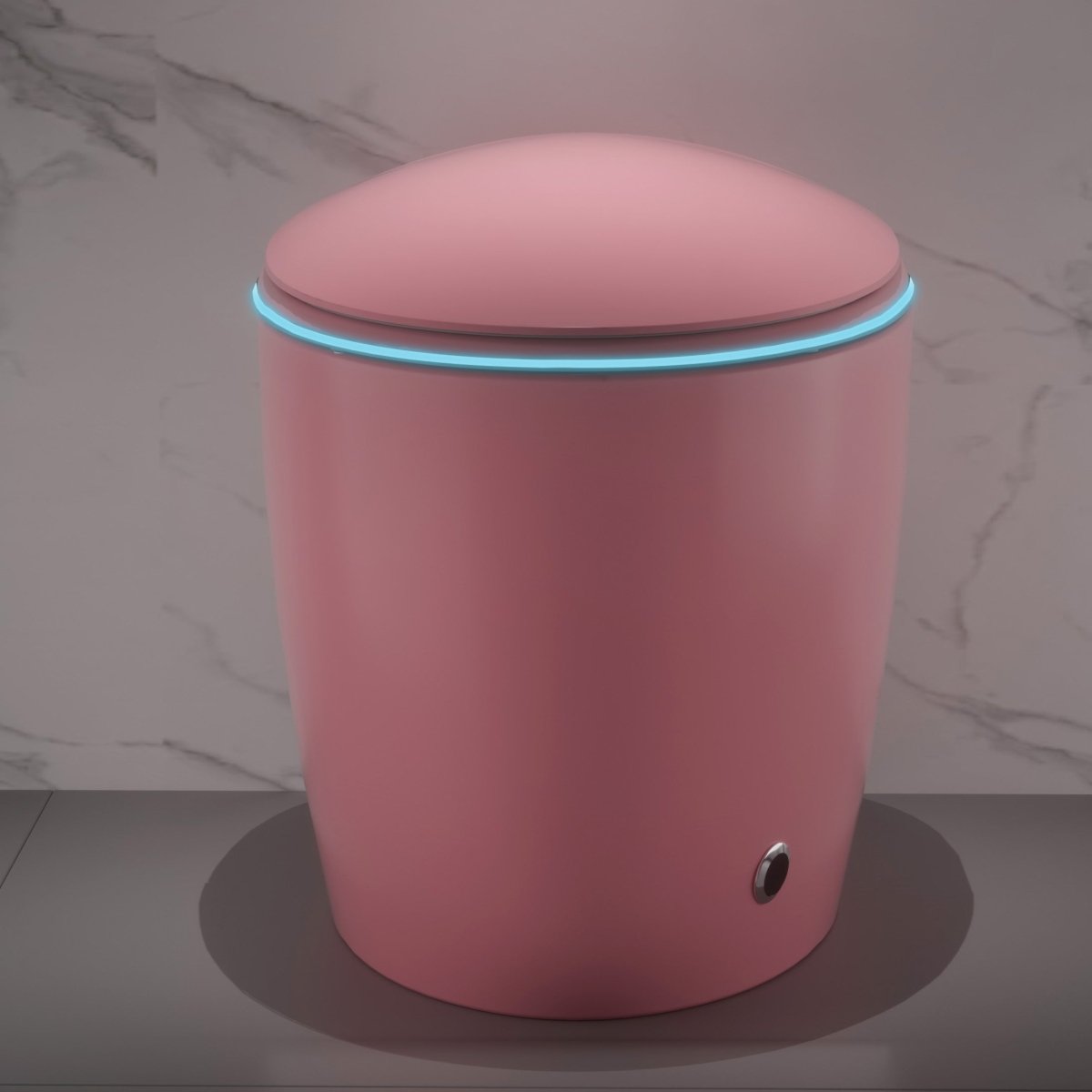 Exbrite Unique Smart Toilet with Bidet Built In, Intelligent One Piece Toilet For Modern Bathroom, Auto Open/Close Seat, Foot Sensor, LED Display,Night Light, Warm Water & Dryer,Pink