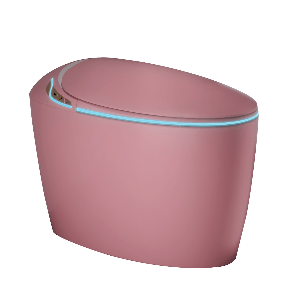 Exbrite Unique Smart Toilet with Bidet Built In, Intelligent One Piece Toilet For Modern Bathroom, Auto Open/Close Seat, Foot Sensor, LED Display,Night Light, Warm Water & Dryer,Pink