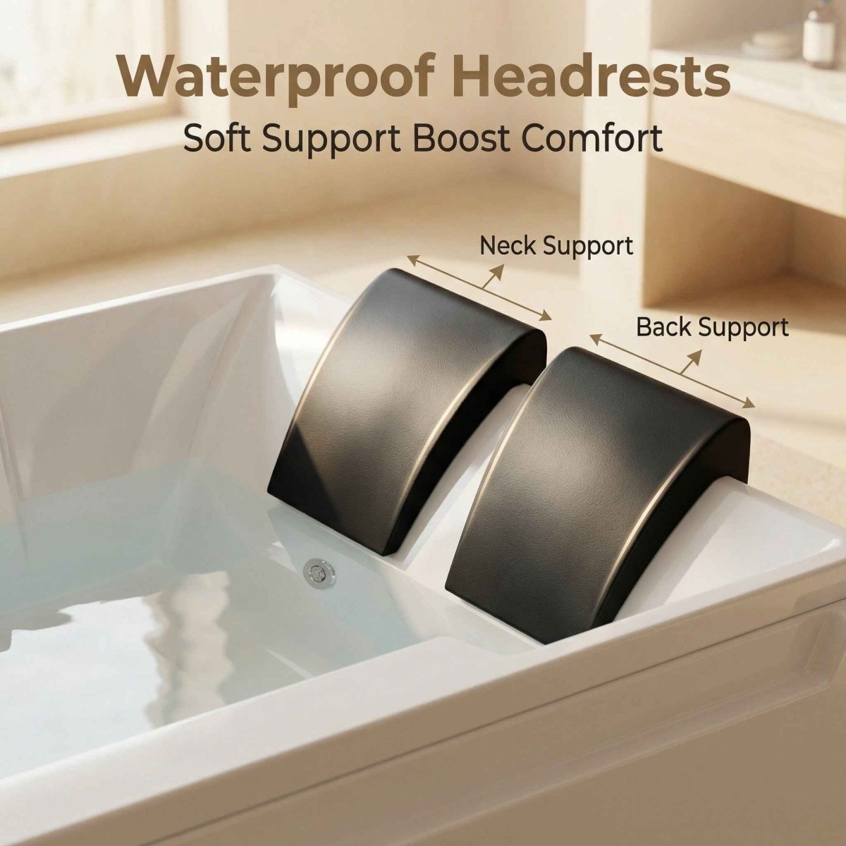 Exbrite X-031 Whirlpool Tub,73" x 48" Jetted Bathtub for 2 Person, Hydro Massage & Chromatherapy,UL Certified,UPC Certified,3 Sided Apron,Acrylic ,110 Gallons,Left Drain