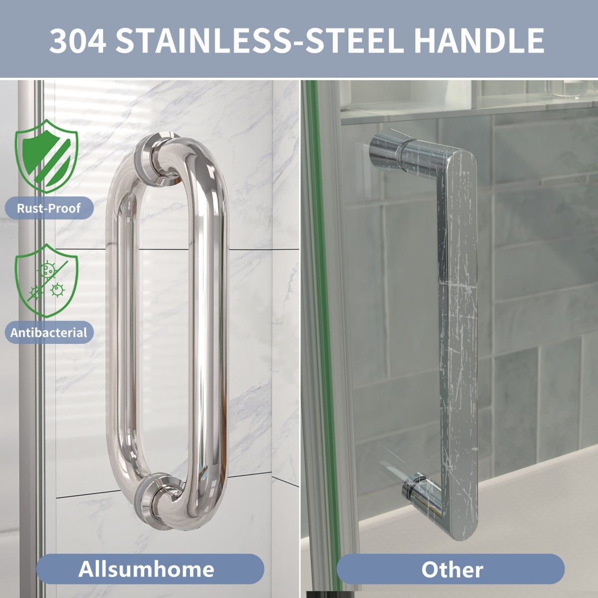 Valor Shower Door 24in.W x 72in.H Semi-Frameless Hinged Shower Door,Shower Room Glass Door with Clear Tempered Shower Glass Panel,Chrome