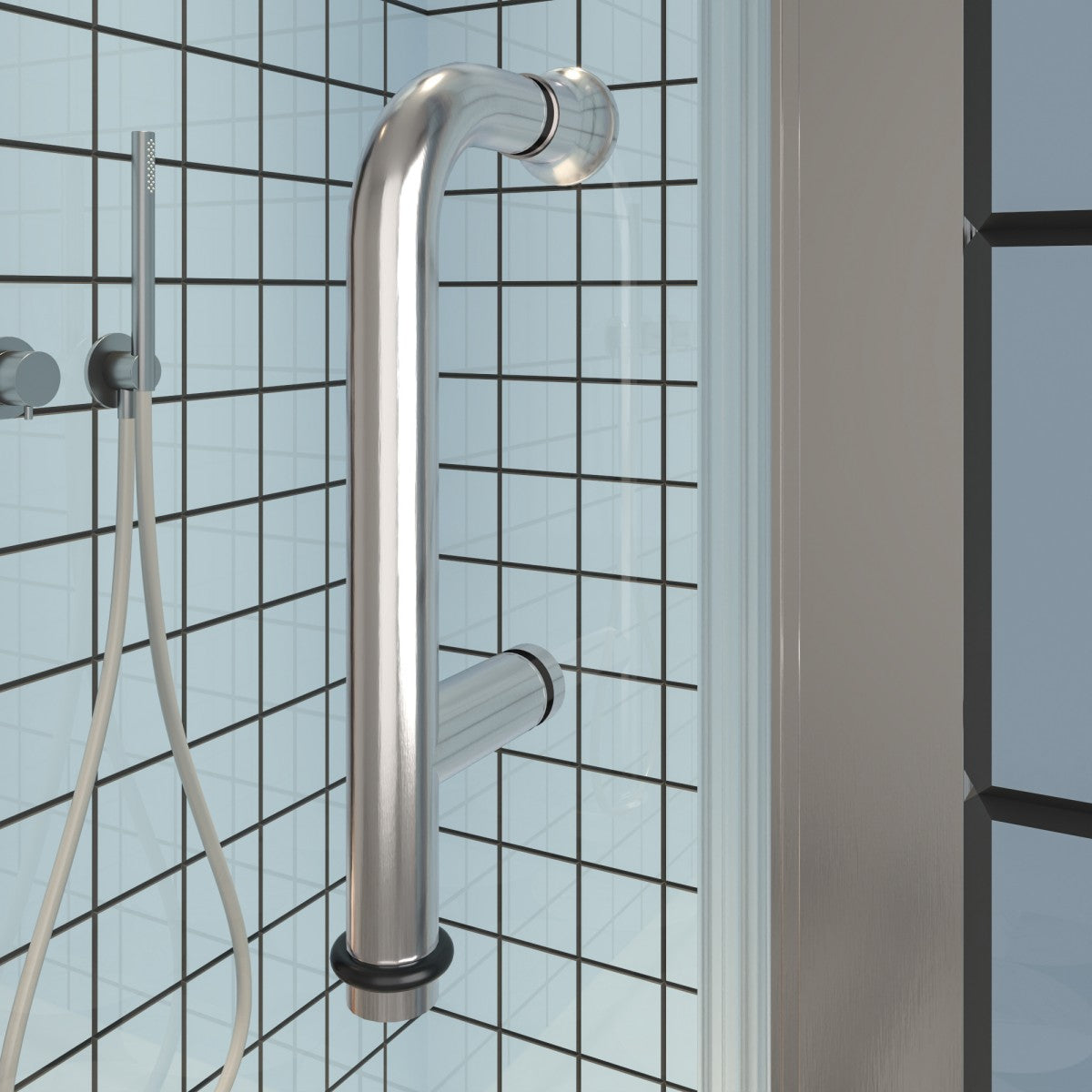 Exbrite Adapt Bifold Shower Door 30-32 in.W x 72 in.H Pivot Swing Shower Doors,Brushed Nickel,Tempered Glass