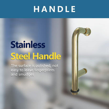 Exbrite Adapt Bifold Shower Door 30-32 in.W x 72 in.H Pivot Swing Shower Doors,Brushed Gold,Tempered Shower Glass