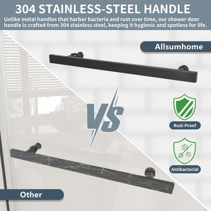 Prism Neo-Angle Frameless Shower Door 36 in. W x 72 in. H Corner Shower Enclosure with 6mm Clear Glass,Pivot Shower Doors,Matte Black