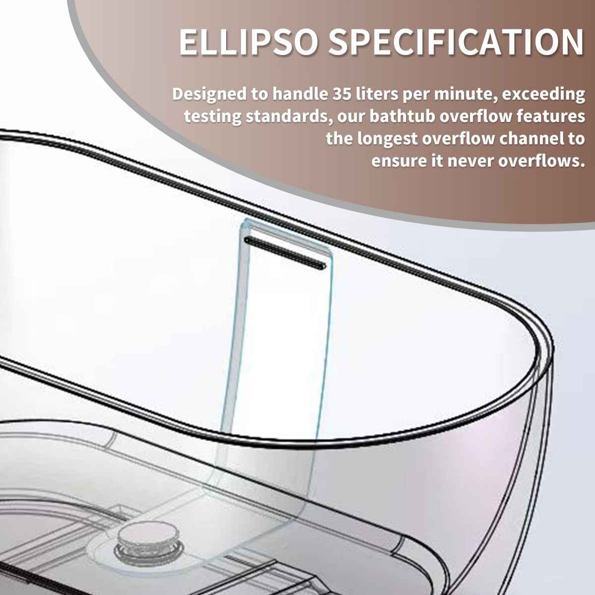 Allsumhome RockE 59" Imitation Natural Stone Freestanding Bathtub,Stone Touch,Pink,Scratch-proof,cUPC Certified,No Drain