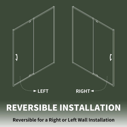 Flexi 38 - 42"x71" Frameless Shower Door in Matte Black,Tempered Glass with Seal Strip Parts and Handle,6mm Glass Shower Door