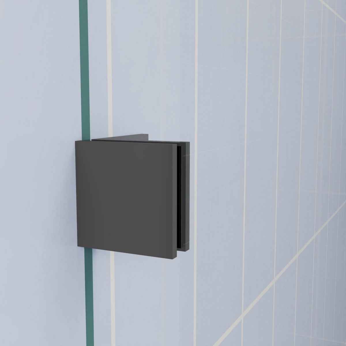 Flexi-L 44-48" W X 70" H Bathroom Glass Shower Doors,Semi-Frameless Matte Black,Tempered Glass Shower Door With Handle