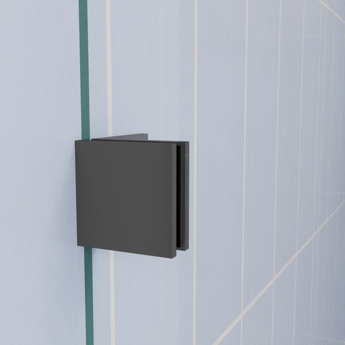 Flexi-L 50-54" W X 70" H Black Pivot Shower Door, Frameless Matte Black Tempered Glass with Handle