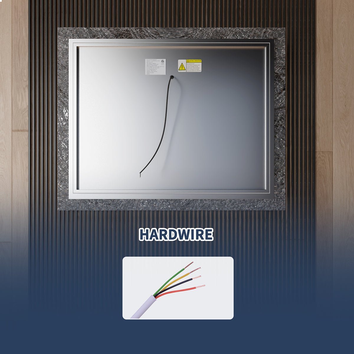 Glacy Series 40" x 32" Rectangle LED Bathroom Mirror – Ice Textures Edge, Smart Dimming, Defogger, ETL Certified