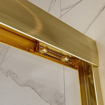 Glide 44-48" Wide x 70" Sliding Glass Shower Doors Frame in Brushed Gold,Clear Tempered Glass