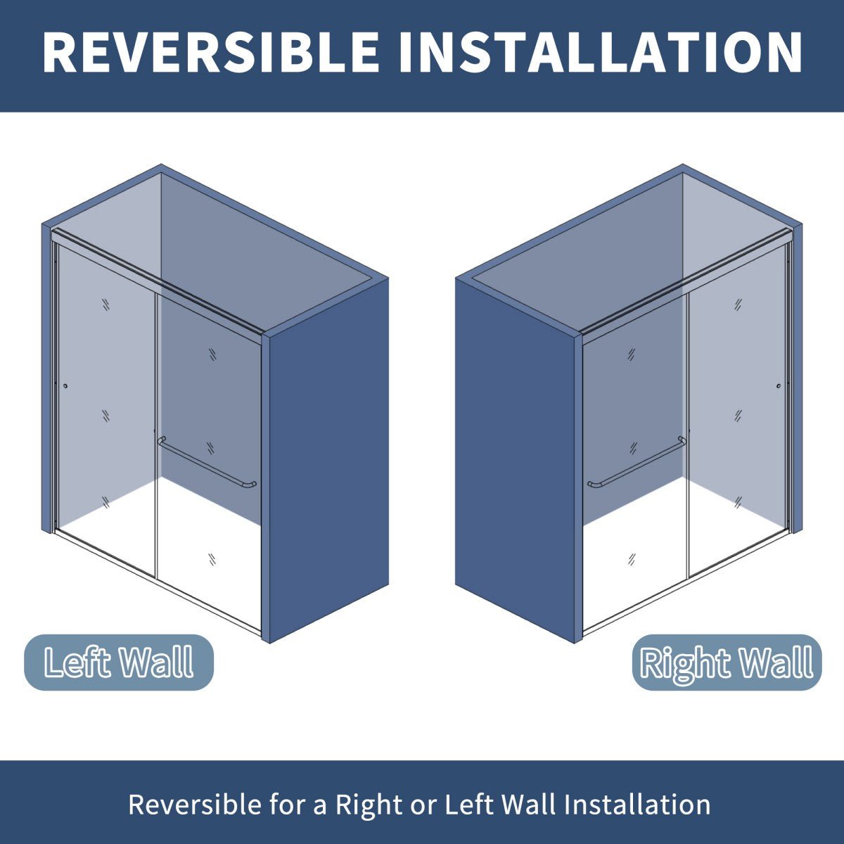 Glide-GR Bypass Shower Door 44-48 in. W x 70 in. H Framed Sliding Enclosure, Matte Black with Double Sliding Smoke Gray Glass