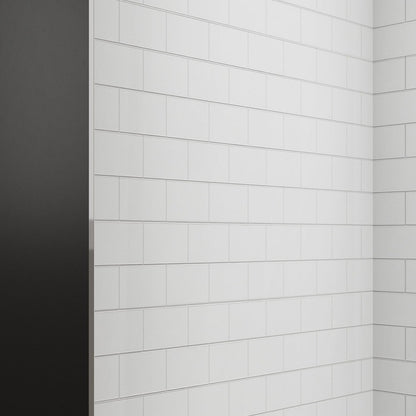 Huck - S Solid Surface 60" W x 76" H Tile Tub and Shower Wall Panel Surround, Quick Install,Cuttable,Small Tile Pattern,36in
