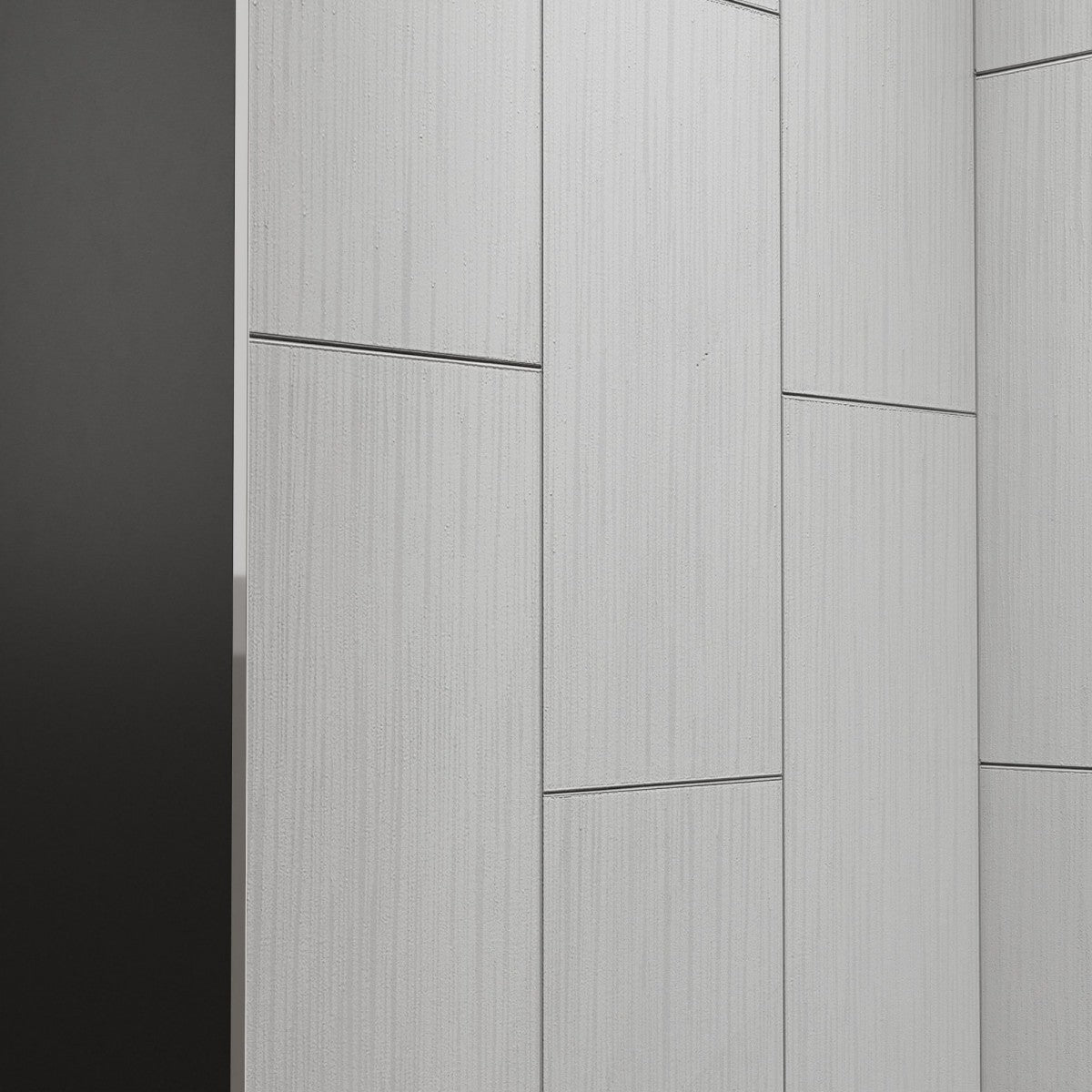 Huck - V Solid Surface 60" W x 76" H Tile Tub and Shower Wall Panel Surround, Quick Install,Cuttable,Big Tile Pattern,32in