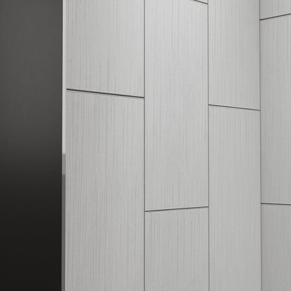 Huck - V Solid Surface 60" W x 76" H Tile Tub and Shower Wall Panel Surround, Quick Install,Cuttable,Big Tile Pattern,36in
