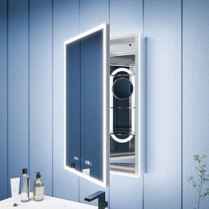 Illusion 24" x 36" Medicine Cabinet with Mirror LED, Front and Back Light, Hinge on Left